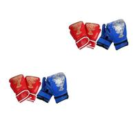 Toyvian 2 Ensembles Gants De Boxe pour Garçon Fille De Gants De Kickboxing PU Confortables Et Respirants Idéaux pour Entraînement Sparring Design avec Motif De Tigre Bleu Et 2 Paires*2