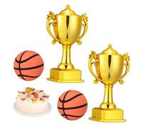 Toyvian 2 Ensembles Mini Ballons et Trophées Plastique pour Anniversaire Garçons Décoration Sportive Festive et Souvenirs de Fête