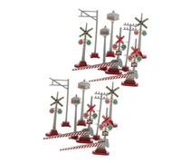 Toyvian 2 Ensembles Miniature Traffic Signal Lights and Road Signs for Toy Train Models Child Friendly Railroad Crossing Accessories for Educational Play and Model Station Scenes