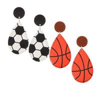Toyvian 2 Paires Boucles d'oreilles sphériques boucles d'oreilles pendantes boucles d'oreilles pour les femmes Boucles d'oreilles drôles boucles d'oreilles jeu de balle Acrylique