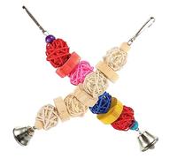 Toyvian 2 Pièces à mâcher Oiseau Aire de Jeux pour perroquets de la Nourriture Oiseau pour Cage Jouets d'oiseaux drôles Jouets pour perroquets en Bois Couleur Aléatoire