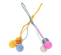Toyvian 2 Pièces Balles en Sisal pour Chats, Suspendu Interactif Intérieur | Chatons et Chats, Jeu D’appartement, Facile à Accrocher, Forme Boule, Lot de Trois Couleurs
