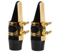 Toyvian 2 Pièces bec de saxophone alto accessoires de sax alto fournitures d'instruments de musique accessoires pour saxophones ligature Métal Noir