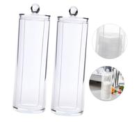 Toyvian 2 pièces Boîte de Rangement Transparent pour Coton Démaquillant Organisateur Rond pour Produits Cosmétiques Boîte de Stockage Pratique et Accessible pour Salle de Bain et Chambre