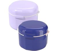 Toyvian 2 Pièces Boîte pour Prothèse Dentaire, Cas de Prothèse Dentaire en Pp, Couvercle, Double Couche Ajourée, Portable, pour Dentiers et Contentions Orthodontiques, Camping et Voyage