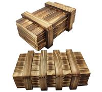 Toyvian 2 Pièces Boîte Puzzle Bois Coffret Secret Éducatif et Ludique Jeu de pour Garçon Fille et Adultes Coffret Cadeau Multifonction avec Compartiments Secrets Design Unique et