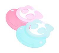 Toyvian 2 pièces Bonnet de Bain pour Garçon Fille Chapeaux de Bain Ajustables Silicone Visière de Shampoing pour Bébés et Tout Petits Protection des Oreilles Couleur Bleue et Rose pour