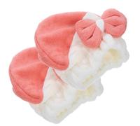 Toyvian 2 Pièces Bonnet Sèche-Cheveux pour Cheveux Mouillés, Serviette Sèche-Cheveux à Séchage Rapide en Polaire Corail, Rose, Absorbant, pour Femmes et Filles, Routine Capillaire, Voyage