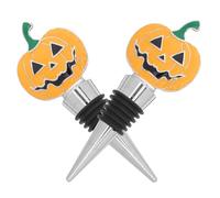 Toyvian 2 Pièces Bouchon de Bouteille pour Conserver la Fraîcheur Vin en Alliage de Zinc de Citrouille Jaune, Bouchon Étanche et Réutilisable Décoration de Table et Bar