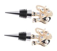 Toyvian 2 pièces Bouchons de Bouteille de Vin Alliage avec Motif Animalier Strass Lot de Bouchons Étanches Décoratifs Pratiques pour Sceller Bouteilles