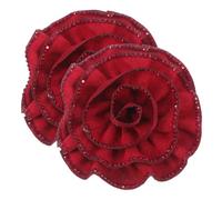 Toyvian 2 Pièces Boucles de Chaussures Décoratives Fleurs de Rose en Tissu, Clips pour Chaussures à Talons Hauts, Rouges, Élégantes, pour Mariée et Femmes, Mariage et Usage Quotidien