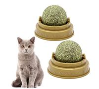 Toyvian 2 Pièces Boule de Léchage pour Chat avec Cataire Snack Énergétique Solide Promoteur de Digestion Mâcher pour Nettoyage Dentaire et Précautions Buccales