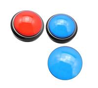 Toyvian 2 pièces Boutons Grand Format pour Jeu de Réponse avec Buzzer Sonore Lumineux Interrupteur LED à Deux Kit Rouge et Bleu sans Batterie Jeu Concours et Quiz Interactif