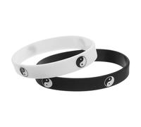 Toyvian 2 Pièces Bracelets Tai Chi Silicone Souple Non Glissant pour Sport et Danse de Accessoire Mode Confortable pour Fitness et Amitié Noir Blanc