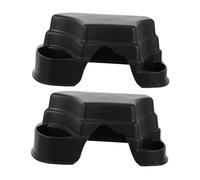 Toyvian 2 pièces Cachette Tortue Reptile Plastique avec Mangeoire et Abreuvoir Intégrés Cachette Cachée pour Terrarium Accessoire Décoratif Pratique et Facile à Nettoyer Lot de Noir