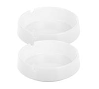 Toyvian 2 Pièces Cendrier Plastique Blanc Incassable Design Rond Élégant Résistant aux Chocs Cendrier de Bureau et Extérieur pour Fumeurs et Non-Fumeurs Usage Maison Bureau Café