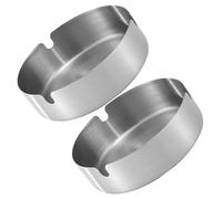 Toyvian 2 pièces Cendriers Acier Inoxydable Cendriers de Bureau Compacts et Durables pour Intérieur et Extérieur Adaptés Maison Bureau Patio Filtre Anti-Odeur Design Moderne et Portable