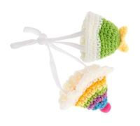Toyvian 2 Pièces Chapeau pour Petits Animaux Tricot Strap Ajustable pour Hamsters et Accessoires de Fête
