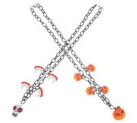 Toyvian 2 Pièces Collier Pendentif Halloween en Fer avec Breloque Citrouille et Crâne, Décoration Unique pour Fête D'halloween, Chaîne Pratique et Design Spécial