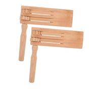 Toyvian 2 Pièces Crécelle Bois Tournante Traditionnelle Instrument à Bruit Bois Naturel à Double Rangée pour Fêtes et Événements