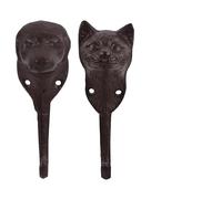 Toyvian 2 pièces Crochets Muraux Décoratifs Fonte Lourde Forme Chien et Chat Patère Murale Vintage pour Salle de Bain Cuisine et Entrée Lot de Accroches Murales Rustiques Polyvalentes