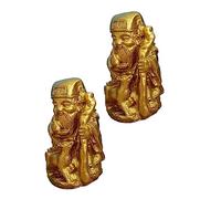 Toyvian 2 Pièces De La Richesse Figure d'art De Table De Noël Décor De Seigneur De Terre Chinois Statue du De La Fortune Sculpture Chinois Résine Jardin Zen Pupitre