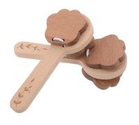 Toyvian 2 Pièces de poignée Longue Griffe d'ours en Bois des clapettes en Bois Instruments pour Tout-Petits Mini-bruison des fêtes Castèrets pour Enfants Kaki