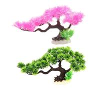 Toyvian 2 Pièces Décoration Aquarium Plastique Arbre Pin Artificiel Bonsaï sous-Marin Symbole et Habitat Poisson Décor Réaliste Robuste