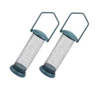 Toyvian 2 Pièces Distributeur pour Oiseaux Suspendu de Mangeoires Extérieures Vert pour Oiseaux avec Matériaux Résistants Design Tube Cage