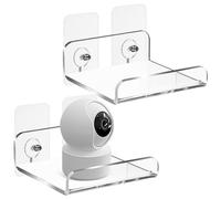 Toyvian 2 pièces Étagère Murale Flottante Acrylique U-Forme Rangement Compact sans Percer pour Bureau Salle de Bain Coin Support Transparent et Stable