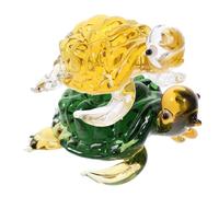 Toyvian 2 pièces Figurine Tortue Verre Artisanale Décoration Maison Colorée et Résistante Accessoire Créatif pour Salon et Bureau Sculpture Tortue Miniature Élégante