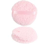 Toyvian 2 Pièces Houppette à Poudre pour Maquillage, Houppette Extra Large en Poudre, Ronde, Rose, Polyester, Couverture Maximale, Toucher Doux, pour Peaux Sensibles, Usage Professionnel
