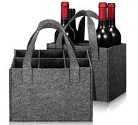 Toyvian 2 Pièces Housse de Transport Compartimentée pour Bouteilles de Vin Portable avec Séparateurs Amovibles pour Vin Rouge Bières Jus de Fruits