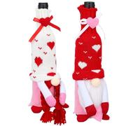 Toyvian 2 Pièces Housses de Bouteille de Vin en Acrylique et Coton PP, Protection Flexible pour Bouteilles de Vin, Décoration Romantique Saint-Valentin et Mariage