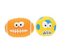 Toyvian 2 Pièces Jouets à Mâcher Interactifs pour Chiens de Latex Ballon Orange Ballon Jaune Accessoire Adorable pour Chiots à Usure pour Jeu Autonome Dentition