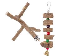 Toyvian 2 Pièces Jouets De Stand à Oiseaux Pôle Se Percher Forme Rester Perroquet Debout Rack Perchoir à Oiseaux AI Naturel Jouets pour Perroquets Grand Perroquet en Bois Couleur Aléatoire