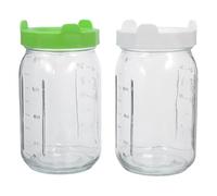 Toyvian 2 Pièces Kit de Germination pour Semences avec Bocal en Verre, Couvercle de Drainage et Maille pour Aération Efficace, pour Démarrage Micro-pousses à Domicile