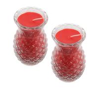 Toyvian 2 Pièces Lampe à Beurre D'ananas Rouge pour Offrandes Bouddhistes Lumière Continue Jusqu'à 3 Jours et Faible Émission de Fumée, Pratique Spirituelle