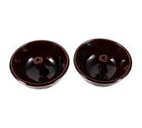 Toyvian 2 Pièces Lampe à Huile Céramique Vintage Diwali Porte-veilleuse Traditionnel sans Pied Lampe à Beurre pour Prière Puja Hindoue Décoration de Temple Résistante à Haute Température