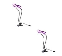 Toyvian 2 Pièces Lampe de pour Plantes LED à Double Tête Lampe de Culture Intérieure avec Minuterie et Alimentation USB Éclairage pour la Photosynthèse et Accélérer la Germination des