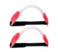 Toyvian 2 Pièces Lampe LED de Course Nocturne, Bracelet Fluorescent | Éclairage LED Lumineux, Batterie Remplaçable, Silicone Rouge, Sport Extérieur, Cyclistes et Marcheurs