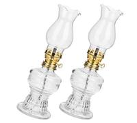 Toyvian 2 Pièces Lanterne à Pétrole Ancienne en Verre 120ml avec Mèche Réglable, Lampe à Huile Vintage Élégante pour Dîners aux Chandelles et Éclairage d'urgence Intérieur