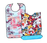 Toyvian 2 pièces Lot de Bavoirs pour Adultes Résistants à Usure Protection Vestimentaire Imperméable pour Seniors Accessoire Repas Lavable et Flexible