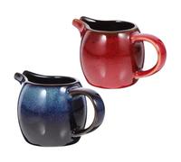 Toyvian 2 pièces Lot de Petits Pichets à Lait Céramique avec Bec Verseur et Poignée Crémier Léger et Portable pour Café Thé et Sauces Pot à Lait Porcelaine pour Restaurant et Salon de Thé