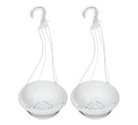 Toyvian 2 Pièces Lot de Pots à Suspendre avec Soucoupe et Crochet Jardinières Plastiques Rondes pour Plantes Intérieur et Extérieur Paniers Suspendus pour Balcon et Jardin