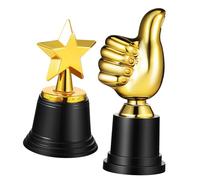 Toyvian 2 pièces Lot de Trophées Garçon Fille Pouce Levé et Étoile Décoratifs Plastique Brillant pour Récompenses Célébration Sportive