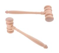 Toyvian 2 pièces Marteau de Juge Bois Accessoire de Costume Judiciaire Maillet Ergonomique à Prise Confortable Finition Lisse Clair pour Cosplay Fête et Salle Audience