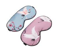 Toyvian 2 pièces Masque de Sommeil Soie Imitation Cache-yeux Léger et Confortable avec Motifs Décoratifs Oculaire Occultante pour Voyages et Détente