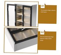 Toyvian 2 Pièces Mini Fridge Toy Double Door for Dollhouse Kitchen and Supermarket Play Miniature Refrigerator Set for Roleplaying and Scene Decoration
