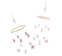 Toyvian 2 Pièces Mobile Lit Garçon Fille avec et Pompons Décoration de Chambre Garçon Fille Sensoriel pour et Éveiller Rose